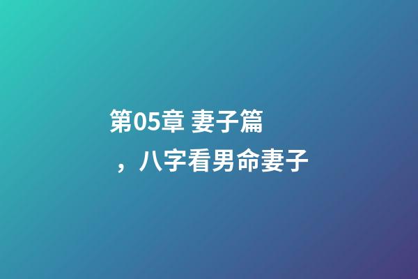 第05章 妻子篇，八字看男命妻子